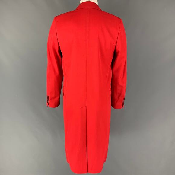 PAUL SMITH Size S Red Wool Polyamide Hidden Placket Coat - Picture 3 of 8